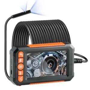 Cámara endoscópica VEVOR con luz, boroscopio de doble lente con cable semirrígido de 49,2 pies, cámara de inspección de 1080P con pantalla de 4,3", 8 + 1 luces LED, zoom de 4X, cámara tipo serpiente impermeable IP67 para automóviles y plomería