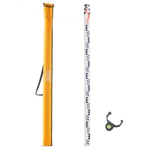 Varilla de medición telescópica de aluminio VEVOR, 3 m, escala de doble cara en cm/mm, varilla de nivelación, varilla de medición de aleación de aluminio con nivel de burbuja y bolsa de transporte para medir casas, paredes y pisos