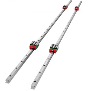 VEVOR 2 PCS Carril Lineal 1500 mm Cuadrado Carriles de Deslizamiento Lineal 4 Bloques Acero Inoxidable Alta Dureza Riel Deslizante Lineal para Máquinas de Soldadura Láser, Torno, Molino, Dobladora