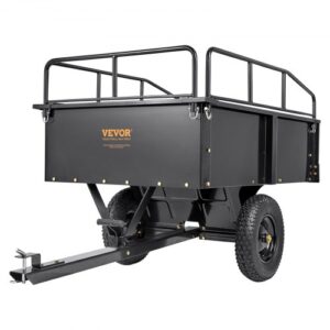 VEVOR Remolque Volquete Capacidad de Carga de 340kg Remolque Utilitario de Jardín Resistente con Laterales Extraíbles Carro de Transporte Volquete de 0,4m³ para Tractor, Cortacésped, ATV, 200x66x76 cm