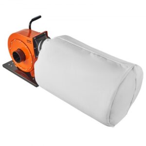 VEVOR Colector de polvo, flujo de aire de 1HP 460 CFM, bolsa de recolección de polvo de 80 L, filtración de bolsa de 2,5 ?m, contenedor de polvo de madera móvil para taller industrial con asa y ruedas