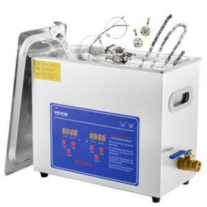 VEVOR Ultraschallreiniger 6L reiniger ultraschallgerät Ultraschallreinigungsgerät Ultrasonic Cleaner mit Heizung Digital Timer for glasses Jewellery False Teeth Coins etc