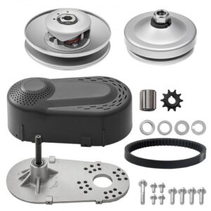 VEVOR Embrague de Transmisión Compatible con Motores de 2-8 HP Kit de Embrague de Karting de Alta Resistencia 2000 RPM con Ruedas de Diseño Asimétrico y Correa de Goma Resistente, 320 x 170 x 230 mm