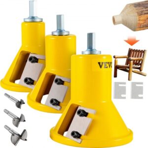 VEVOR Cortador de espiga, 25,4 mm, 38 mm, 50,8 mm, cortador de muebles de troncos de aluminio y acero de primera calidad, con cuchillas rectas dobles y tornillos de botón, kit maestro par