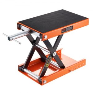 VEVOR Gato de Tijera para Moto Capacidad de 500kg Elevador de Motocicletas Altura de Elevación 9,5-35cm Elevador de Tijera de Acero Plataforma Antideslizante de 36,5x22 cm para Taller de Mantenimiento