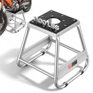 VEVOR Soporte para Motocross, Carga de 500 kg, Universal, Antideslizante, de Acero, para Mantenimiento Todoterreno, Resistente, para Motocicletas y Deportes de Motor, 390 x 405 x 405 mm, Gris