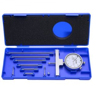 VEVOR Medidor de Profundidad de Alta Precisión, Resolución de 0,02 mm, Rango de Medición de 0 a 558,8 mm, Kit de Micrómetro con 6 Varillas y 4 Yunques, Herramienta de Medición para Agujeros Escalones