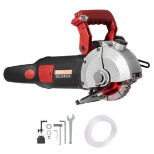 VEVOR Cortadora de Pared Profundidad de Corte de 34 mm Máquina Cortadora de Pared 2500 W Ancho de Corte de 38 mm Ranuradora de Pared con 5 Hojas de Sierra Diámetro de 160 mm con Rayos Infrarrojos