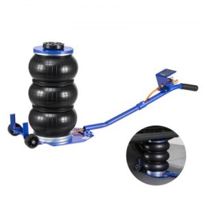 VEVOR Gato Neumático Eficiente para Coches 3 T, con 6 Tubos de Acero, Mango Largo y Almohadilla de Goma, Altura de Elevación de 140 a 450 mm, para Coches, SUV y Camionetas, 1030 x 268 x 140–450 mm