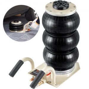 VEVOR Gato Neumático Carga de 3T Elevación de 140-450mm Gato Neumático 0,8-1,0MPa Gato Hinchable 3 Cojines de Aire Elevación Rápida Fácil Portátil para Reparación Mantenimiento Coche SUV Taller Garaje