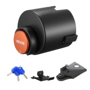 VEVOR Bloqueo de Enganche de Remolque Compatible con Acopladores de Flujo de Aire con Brida de 58,6 mm con 3 Llaves Candado para Enganche Resistente a Palancas y Corrosión para Remolques de RV