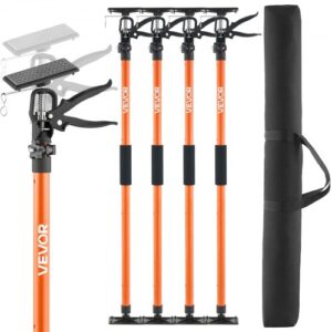 VEVOR Barra de Soporte para Elevador de Armarios, 4 Piezas, Ajustable 116-290 cm, Varilla Telescópica Rápida Liviana de Acero, Carga de 70 kg para Instalar Armarios y Levantar Paneles de Yeso