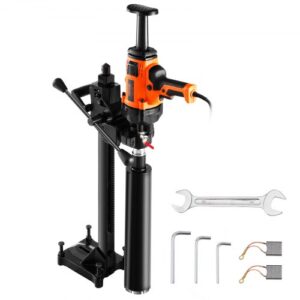 Taladro de núcleo VEVOR, taladro de núcleo de diamante portátil de 0,8 a 6,3 pulgadas de diámetro de perforación con soporte y broca de núcleo, taladro de núcleo de hormigón resistente de 2000 W, uso húmedo y seco, para hormigón, ladrillo, mármol
