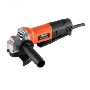 VEVOR Amoladora Angular Eléctrica con Cable, 4,5 A, 12 000 RPM, con Cubierta Antipolvo Ajustable, para Amolar, Cortar y Eliminar Óxido de Metal, Compatible con Disco 114,3 mm, 270 x 90 x 75 mm