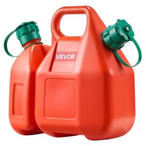 VEVOR Bidón de Gasolina de 6 L, Contenedor Adicional de 1,9 L, Tanque de Combustible de HDPE y PP, Caudal Máximo de 5,5 L/min, a Prueba de Fugas, para la Mayoría de Autos, Motocicletas, ATV, UTV