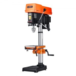 VEVOR Taladro de Banco de 304,8 mm, 750 W, Velocidad Variable de 340-2200 RPM, con Mesa de Trabajo Inclinable de 0 a 45°, Luz de Trabajo LED y Posicionamiento por Rayos X para Madera y Metal