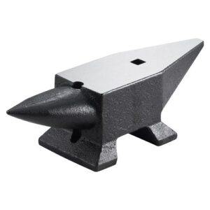 VEVOR Yunque de Acero 10kg Yunque de Cuerno con 2 Agujeros Redondo y Cuadrado 55HRC Yunque de Doble Cuerno Cuerno de Yunque 355 x 110 mm Yunque de Trabajo Yunque de Cuerno para Hacer Joyas Acero Duro