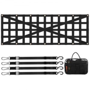VEVOR Red para Portón Trasero 137 x 46 cm Red de Carga Resistente para Caja de Camioneta con 4 Correas Telescópicas Ajustables Diseño Reforzado Adecuada para Camionetas, Camiones, Remolques, SUV