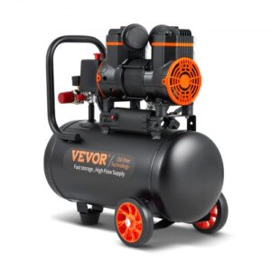 VEVOR Compresor de Aire Silencioso de 18 L Compresor de Aire sin Aceite 900 W Presión Máxima de 3,5 Mpa Motor sin Aceite 70 dB para Reparación de Automóviles Inflado de Neumáticos Pintura a Pistola