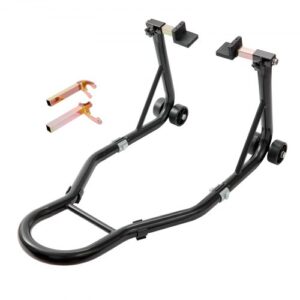 VEVOR Soporte de Moto para Carga de Rueda Trasera 0,39T Soporte de Taller con Brazo Ajustable Soporte de Rueda de Acero Elevador de Moto Compatible con Diámetro de Rueda 350mm Reparación Mantenimiento