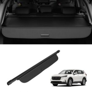 VEVOR Funda de Carga Retráctil Impermeable Mejorada de Maletero, Protección de Seguridad para Honda CRV 2023-2025 5 Plazas Resistente a los Rayos UV con Aleación Aluminio, PVC, Textura de Cuero