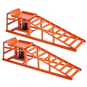 VEVOR Rampas Hidráulicas para Automóviles, 2 Piezas, Altura de Elevación 27-36 cm, para Automóviles para Mantenimiento de Garaje, Cambio de Aceite y Reparación de Camiones, Capacidad de Carga 1 T