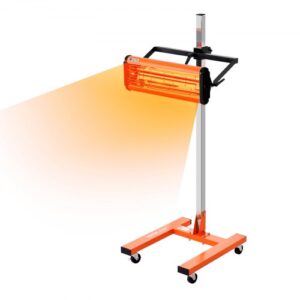 VEVOR Lámpara de Curado por Infrarrojos 1500W Tiempo de 1 a 60 min Luz de Curado para Coche con Calefacción Automática con Soporte Calentadores de Cabina de Horneado en Aerosol para Área de Horneado