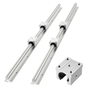 VEVOR Kit de Riel de Guía Lineal SBR25 2 Rieles Longitud de 1200 mm con 4 Bloques Deslizantes con Cojinetes, Eje con Soporte Completo, para Máquinas de Corte, Rectificado, Fresadora, Taladrado