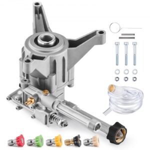 VEVOR Bomba para Hidrolavadora con Eje Vertical de 22,2mm 3100 PSI 2,5 GPM, Kit de Repuesto para Hidrolavadora con 5 Boquillas, Herrajes y Tubo de Sifón, Compatible con Honda, Troy Bilt, PowerStroke