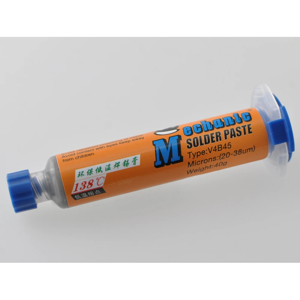 JERINGA ESTAÑO EN PASTA CON BISMUTO PARA SOLDAR MECHANIC WQ-80-BS458 40GR