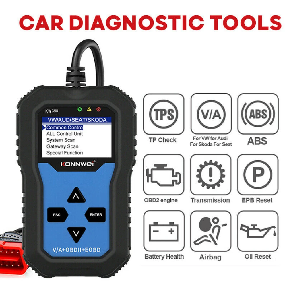 Konnwei Kw350 Escaner De Diagnostico Del Sistema Completo Para Vw Audi Seat Skoda