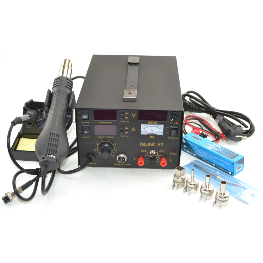 Mlink H7 3in1 Estación De Soldadura Hot Air Rework Station Dc Power Supply (10 Puntas Incluidas)