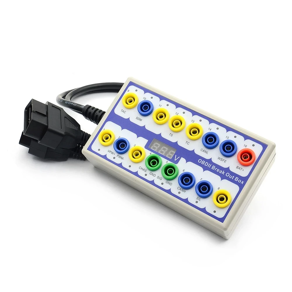 OBDII Breakout Box Detector de Protocolo Herramienta de Diagnóstico