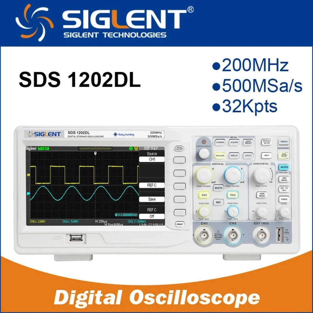 Osciloscopio Digital Siglent Sds1202dl 200mhz 7
