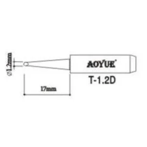 Repuesto punta soldador Aoyue T1,2D para estaciones de soldadura