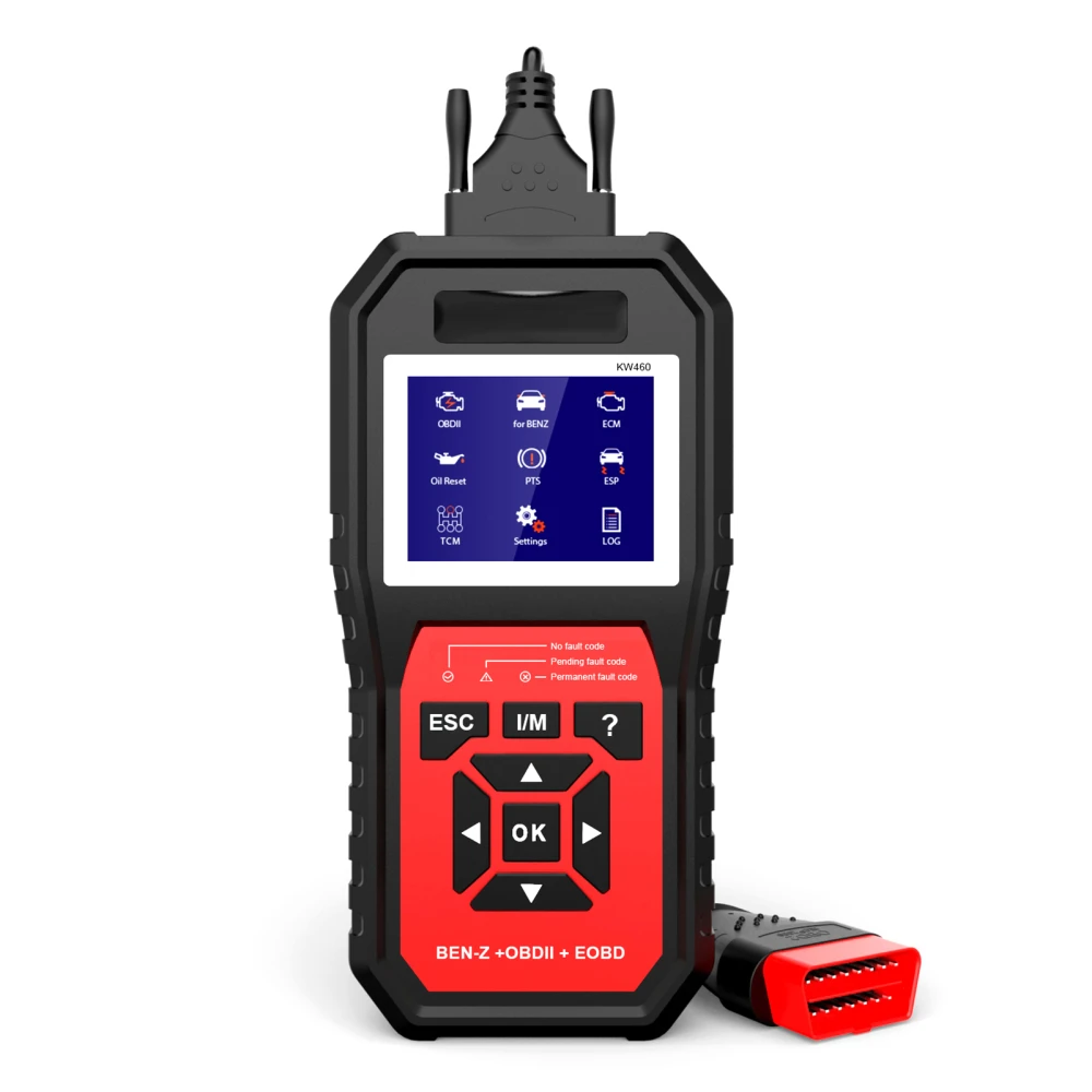Mercedes benz Scanner Herramienta de Diagnóstico Konnwei kw460 Sistema Completo MB OBD2 Scanner Lector de Códigos con Todos los Servicios de Reset, ABS, EOBD,informacion en tiempo real,SRS, TPMS, ECM, PTS, EPB, TCM, IC, aceite reset, SAS, ABS