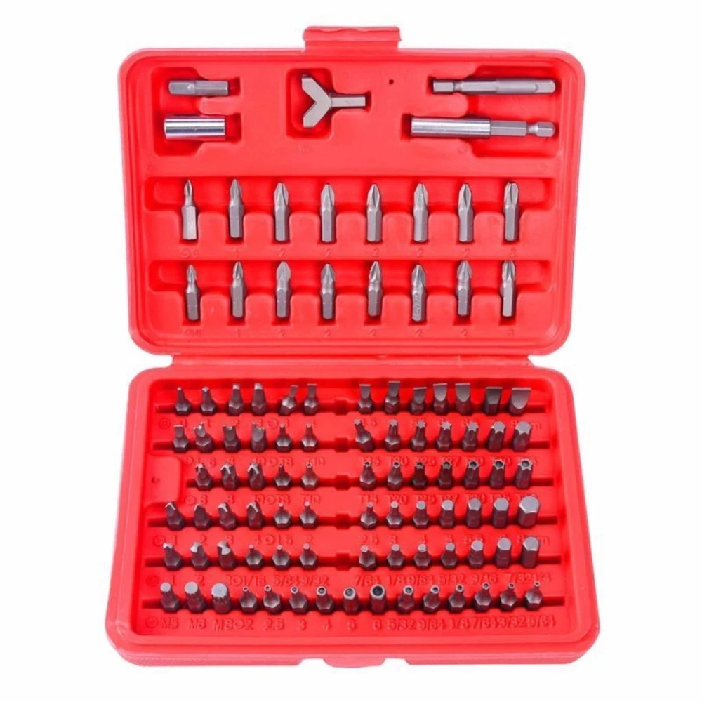 100pc Set Puntas Destornillador Magnético Hexagonal Torx Hex Kit