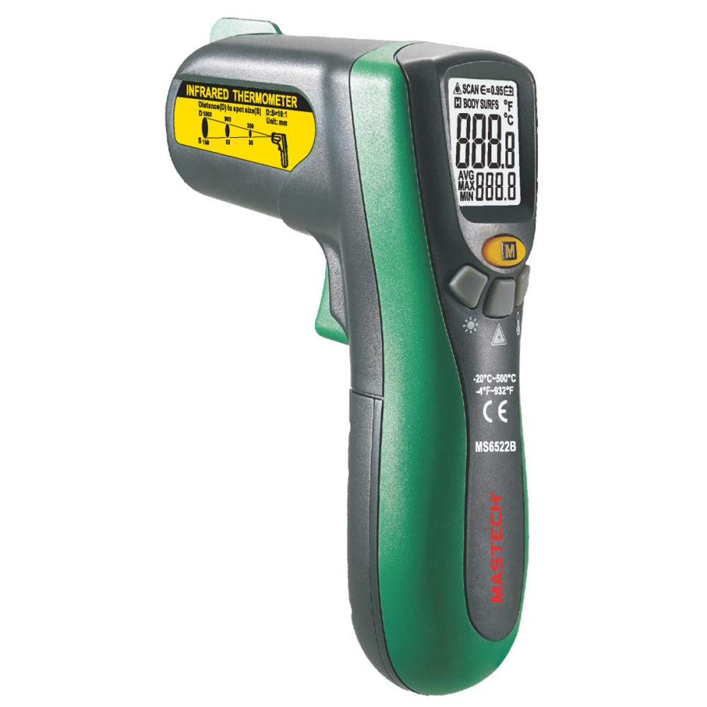 Termometro Por Infrarojos A Distancia Con Puntero Laser Mastech Ms6522b (-20ºC A +500ºC)