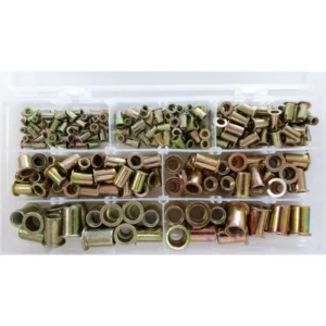 220pcs Tuercas Verticales de Acero Galvanizado M3-M10 - Set Completo y Resistente