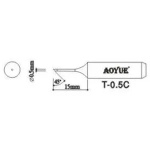 Aoyue T0,5c Repuesto Punta Soldador para Estaciones de Soldadura Aoyue