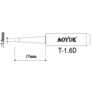 Aoyue T1,6d Repuesto Punta Soldador para Estaciones de Soldadura