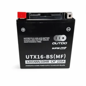 Batería Moto AGM 12V 14Ah OUTDO UTX16-BS(MF) - Compatible Yuasa YTX16-BS / GTX16-BS / ETX16-BS / 16-B