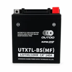 Batería Moto AGM 12V 7Ah OUTDO UTX7L-BS(MF) - Compatible Yuasa YTX7L-BS / GTX7L-BS / ETX7L-BS