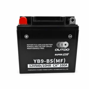 Batería Moto AGM 12V 9Ah OUTDO YB9-BS(MF) - Compatible Yuasa YB9-B / GS GM9Z-3B-1 / GS YB9-B / 12N9-4B-1 (flooded)