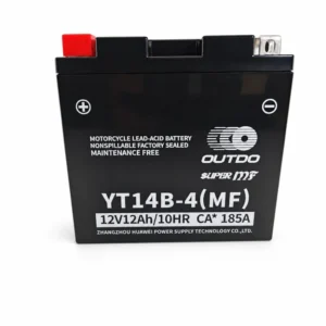 Batería Moto AGM 12V 12Ah OUTDO YT14B-4(MF) - Compatible Yuasa YT14B-BS / GT14B-BS / GT14B-4 / ETZ14B-BS / ET14B-4