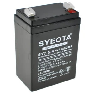 Batería plomo recargable 4V 7.5Ah SY7.5-4 para alarmas, balanzas y juguetes