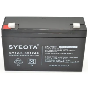 Bateria plomo sellada 6V 12Ah SY12-6 recargable y compatible