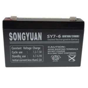 Batería plomo sellada recargable 6V 7Ah SY7-6 para alarmas y UPS