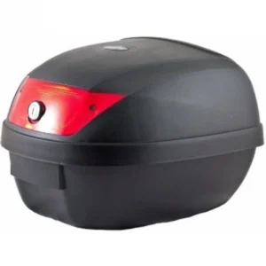 Baúl de moto universal 28L para casco con cerradura y reflectantes