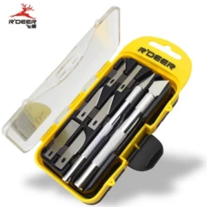 Bisturí 8 en 1 con cuchillas de acero SK5 - Herramienta multifuncional para hobby y electrónica